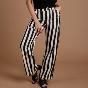 Big Bud Press Black and White Striped Work Pants 6x NWOT